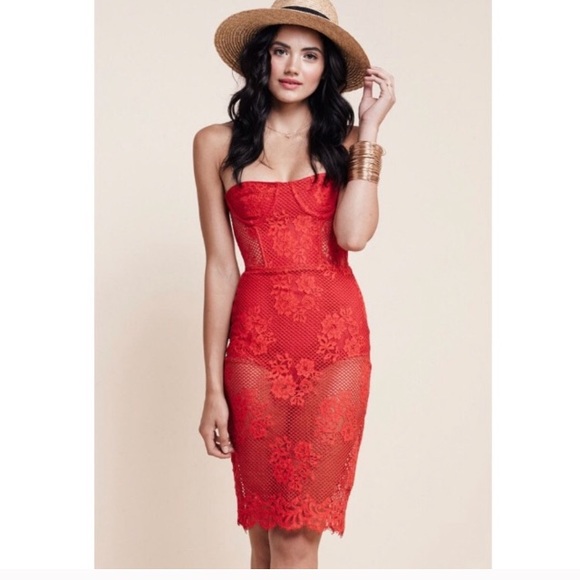 For Love And Lemons Dresses For Love Lemons Garden Isle Dress Red New Small Poshmark